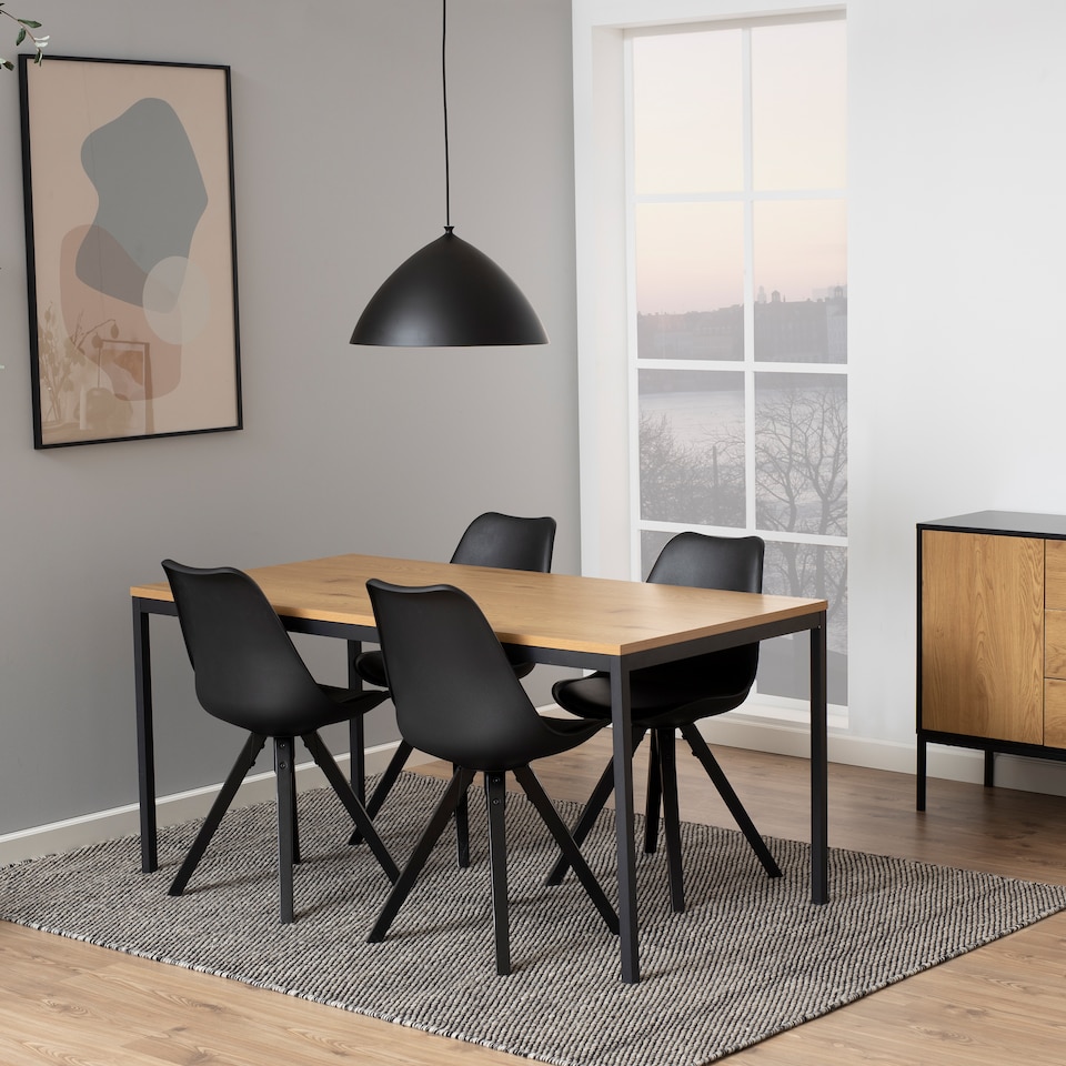 image 1 of Seaford Dining Table in Black & Oak