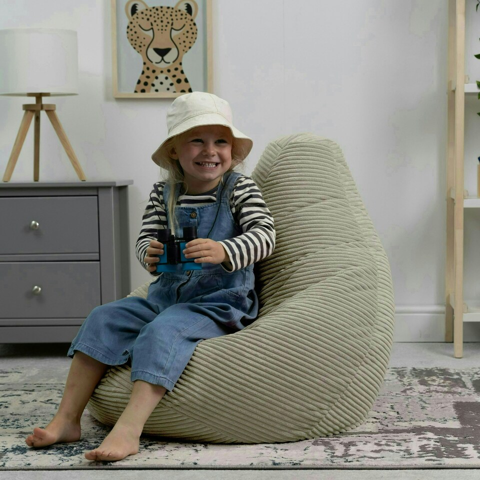 image 1 of icon Dalton Kids Beanbag Corduroy Natural Beige Set of 2 Cream