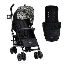 Cosatto Supa 3 Stroller - Birth - 25kg, Compact Fold & Free Footmuff (Silhouette)