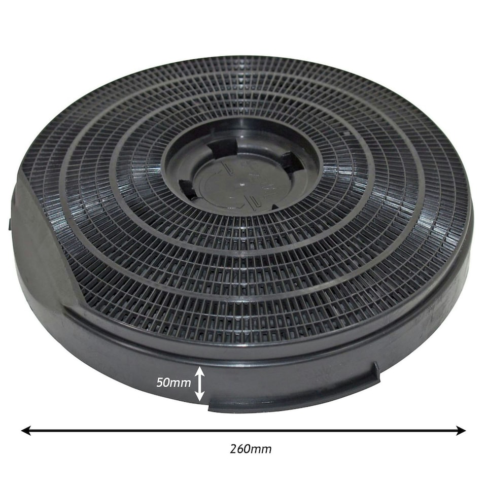 image 1 of SPARES2GO Carbon Filter compatible with Elica Charcoal Cooker Hood Round Fan Vent Type 34 260 mm x 50 mm