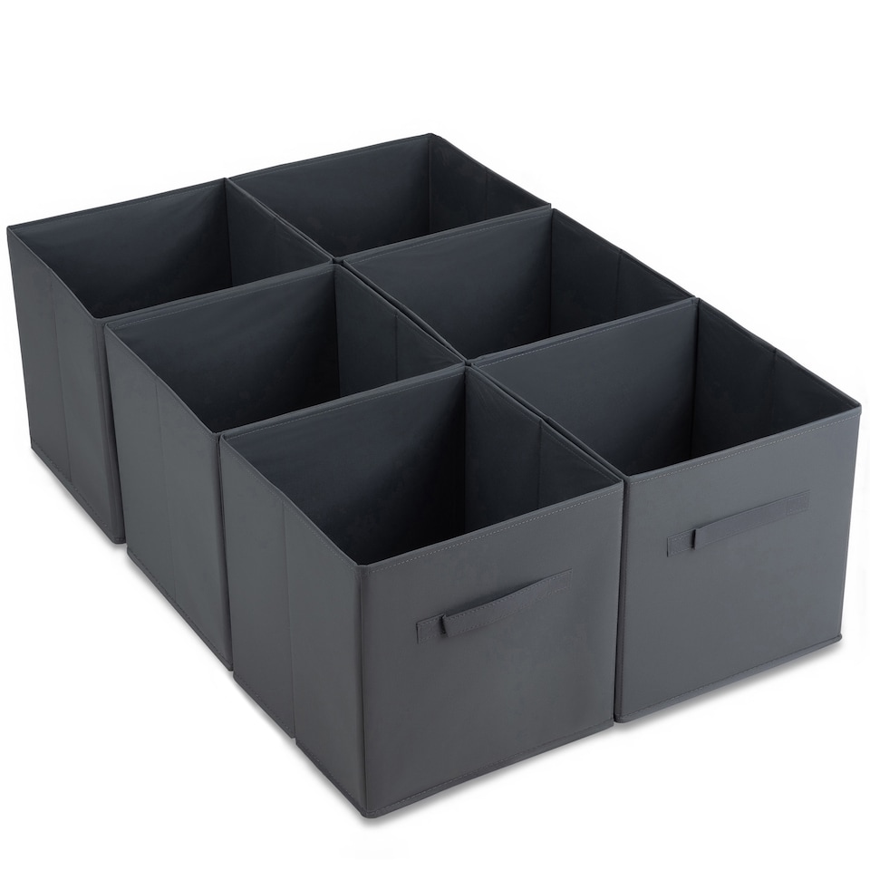 image 1 of Foldable Storage Cubes Set of 6 Grey