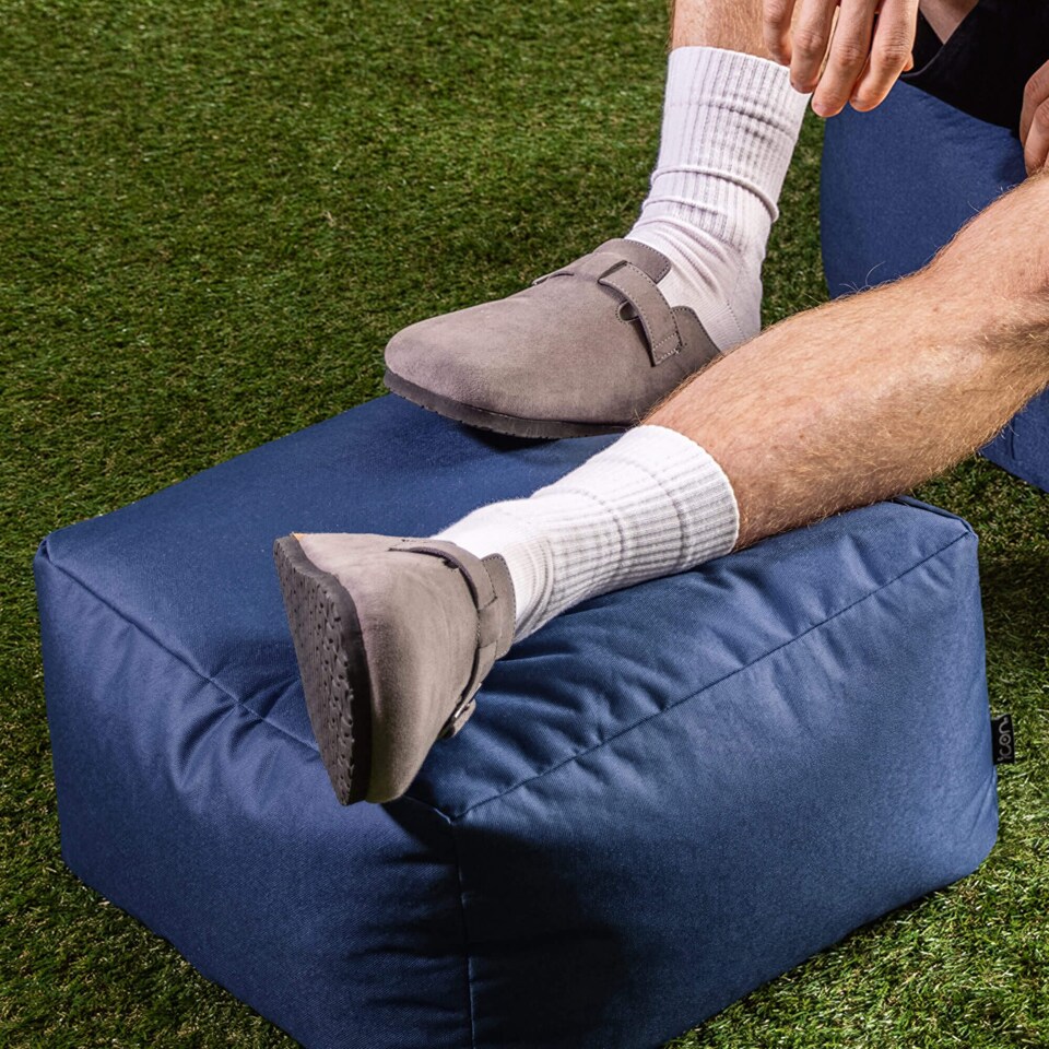 image 1 of icon Kingston Adult Classic Indoor Outdoor Bean Bag & Square Footstool Pouffe Navy
