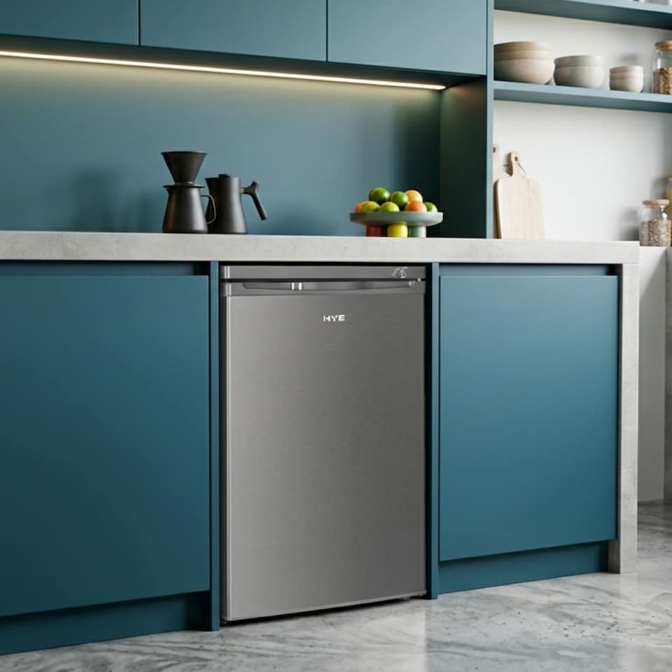 image 1 of HYE Under Counter Freezer 91 Litre 55cm Freestanding - Silver - RF01UCFR91S01