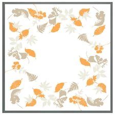 Orange & grey autumn leaves (Picture Frame) Grey | L