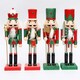 image 2 of 25cm Red & Green Wooden Nutcrackers - 4-Piece Set