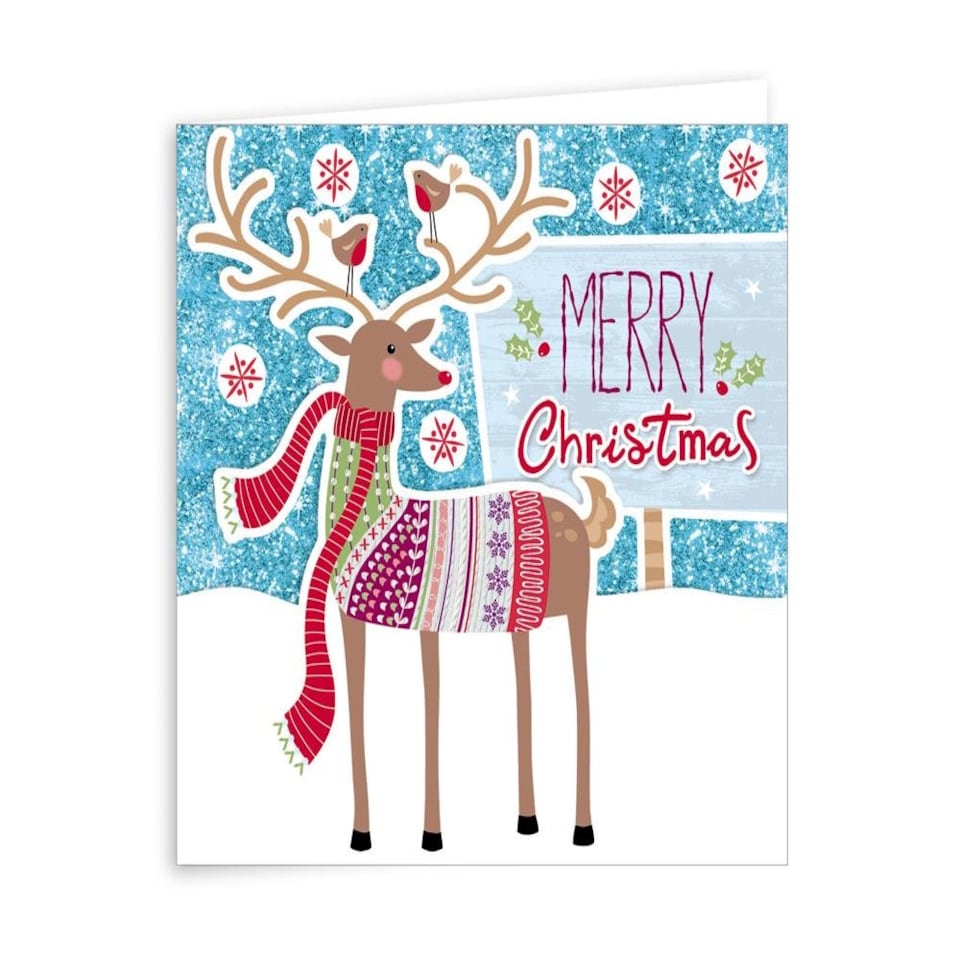 Pack of 6 Stag Design Handcrafted Christmas Cards