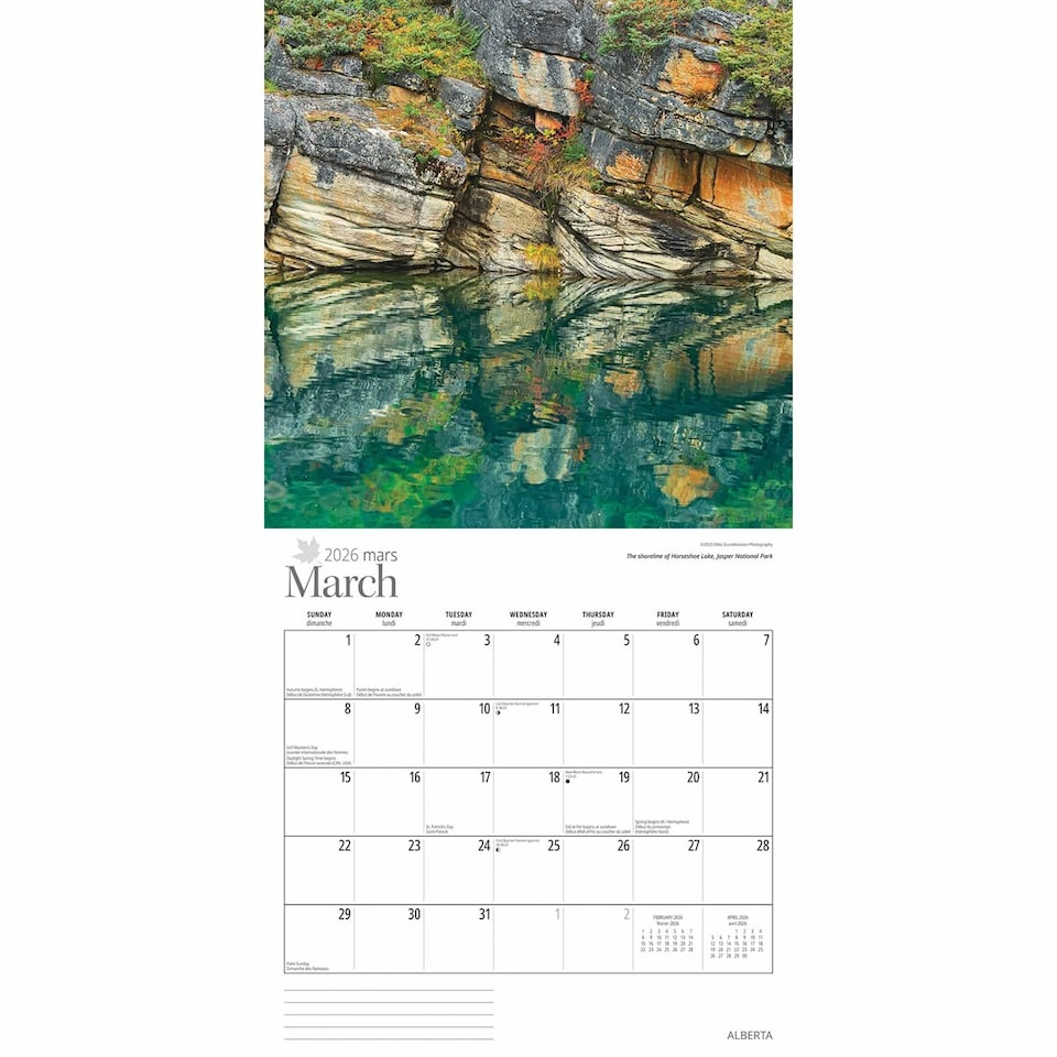image 1 of Alberta Calendar 2026, Wall Calendars, Month To View, Travel, Gift