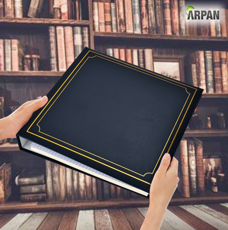 image 1 of ARPAN Extra-Large 3-Ring Binder Self Adhesive Photo Album – 20 Sheets / 40 Sides – Sticky Page Scrapbook Memory Album for Photos, Keepsakes & Special Occasions