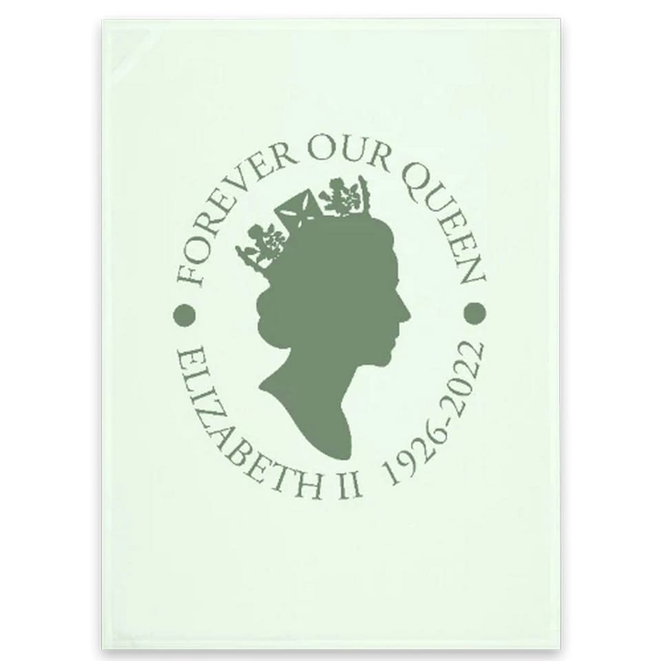 Queen Elizabeth II Forever Our Queen Tea Towel - Pastel Mint - One Size