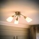 image 2 of ValueLights Barine Brushed Silver Semi-Flush Light and E14 Golfball LED 4W Warm White 3000K Bulb