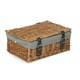 image 2 of 35cm Double Steamed Wicker Picnic Basket with Lining Grey | Grey | One Size