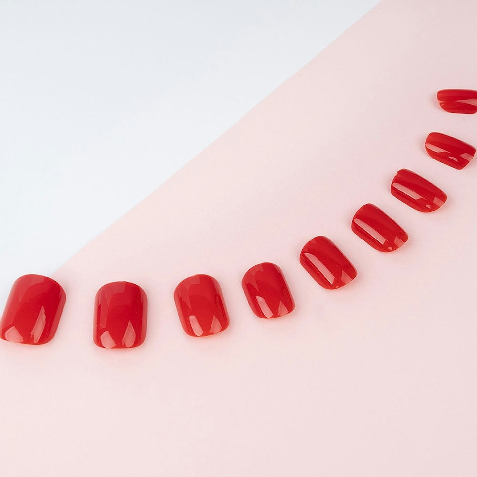 image 1 of Invogue Bright Red Square Nails - Pack of 24