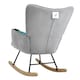 image 5 of Living and Home Tufted Upholstered Rocking Chair - Grey, Blue & Black