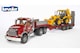 image 1 of Bruder MACK Granite Low loader truck with JCB 4CX Backhoe loader Backhoe Loader Model