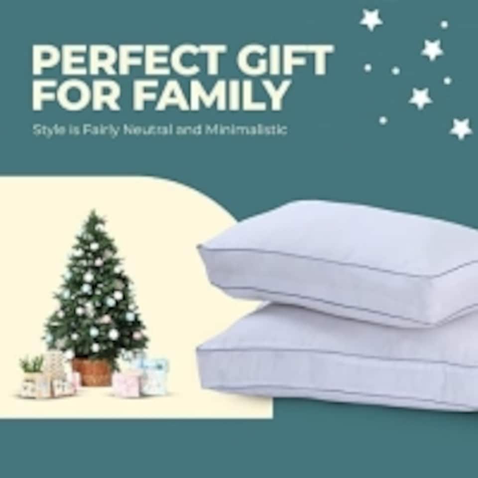 image 1 of 100% Egyptian Cotton Pillow, Side Sleeper, Bounce Back, Hypoallergenic - Pack of 2