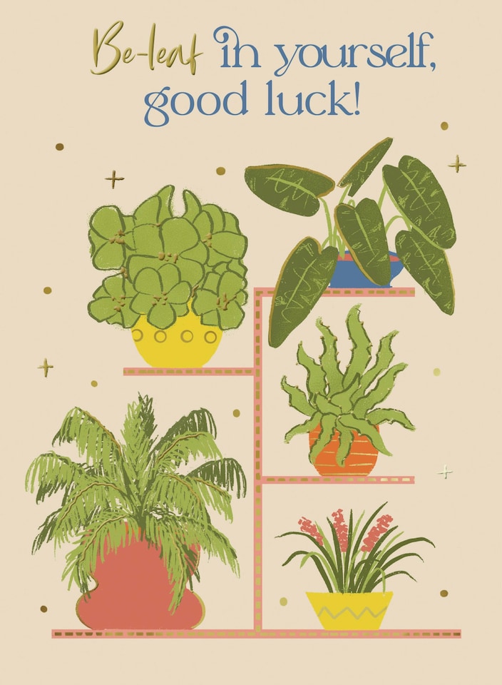 image 1 of Be-leaf In Yourself - Funny Good Luck Card
