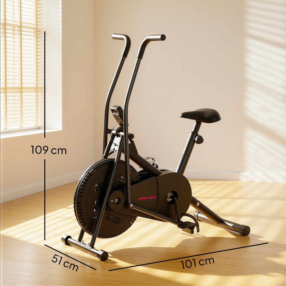 image 1 of SPORTNOW Exercise Bike with Adjustable Seat, LCD Display, Smooth Belt Drive