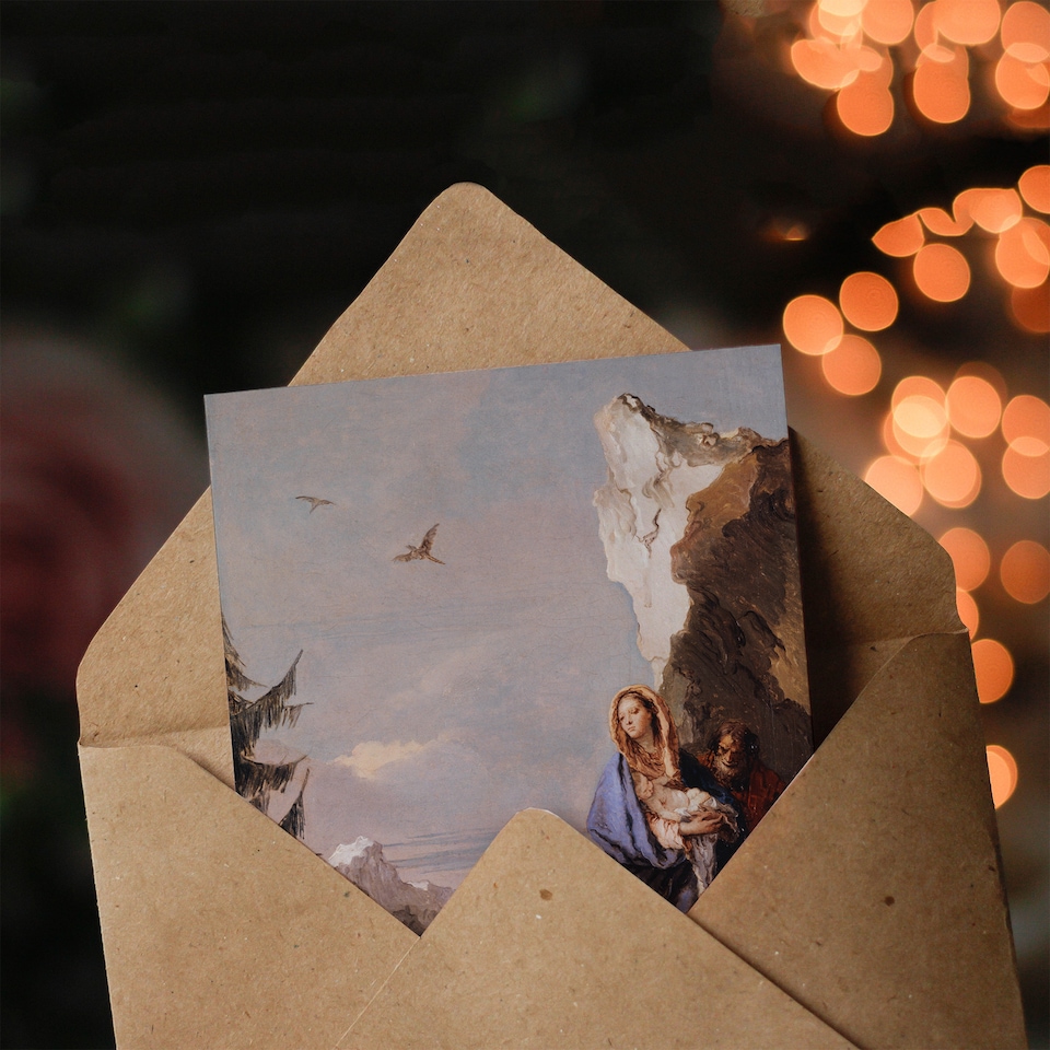 image 1 of Giovanni Battista Tiepolo Flight Into Egypt Art Greeting Card