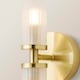 image 5 of ValueLights Canya Pair Gold 2 Way IP44 Frosted Glass Wall Lights | Gold