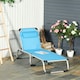 image 2 of Outsunny Folding Outdoor Reclining Sun Lounger Chair Aluminium Frame Blue