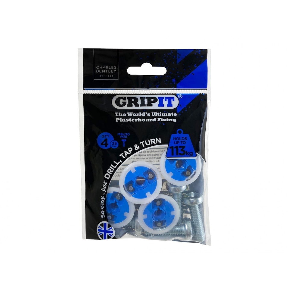 image 1 of Gripit Blue Plasterboard Fixings | Multi | Multi Colour | Pack of 25 | 1