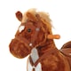image 8 of HOMCOM Rocking Horse Kids Ride on Walking Horse Animal Pony Wheeled Riding Plush Toy withSound for 2 Years and Up (Brown)