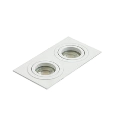 BHS Faina 2 Light Adjustable Double Recessed Spotlight | White | White | 1