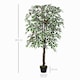 image 5 of Outsunny 160cm5.2FT Artificial Ficus Silk Tree with Nursery Pot, Decorative Fake Plant, for Indoor Decor
