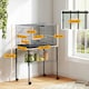 image 3 of PawHut Bird Cage with Divider, 4 Wooden Perches, Slide Out Tray, Black