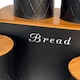 image 7 of 5pc Black Bamboo Lid Kitchen Canister Set Bread Biscuits Tea Sugar Coffee | Black