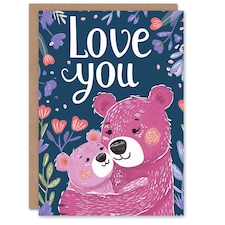 Mothers Day Card Cub Hug Love You Bear Mum Card