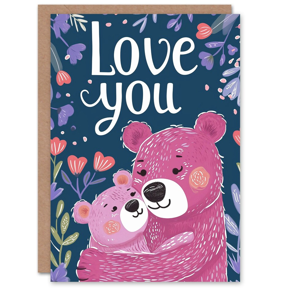 image 1 of Mothers Day Card Cub Hug Love You Bear Mum Card
