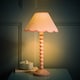 image 3 of ValueLights Bobbles Rose Pink Table Lamp Pink Trim Scallop Shade & Bulb | Pink