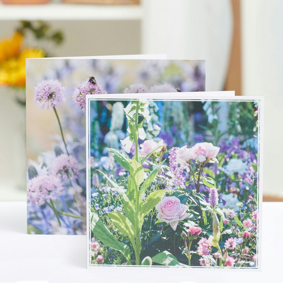 image 1 of Open Cards - Pink Flower Scenes