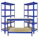 image 1 of Monster Racking 2 x T-Rax 75cm Blue & Metal Storage Workbench Blue
