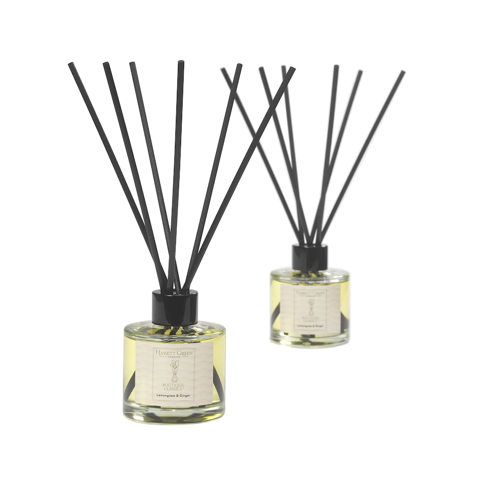 image 1 of Hassett Green London - Lemongrass & Ginger - Reed Diffuser Duo Set - 2 x 125ml - Reduced Packaging