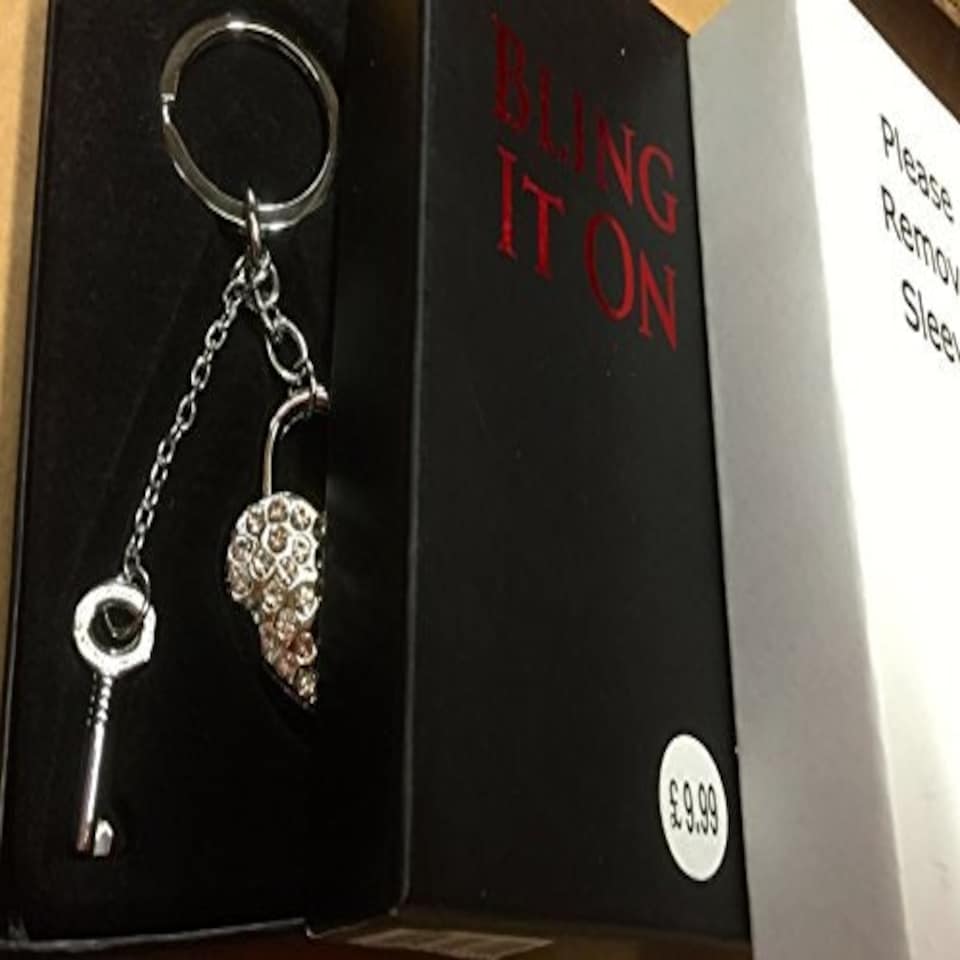 image 1 of Crystals Key & Lock Keychain made with Crystals