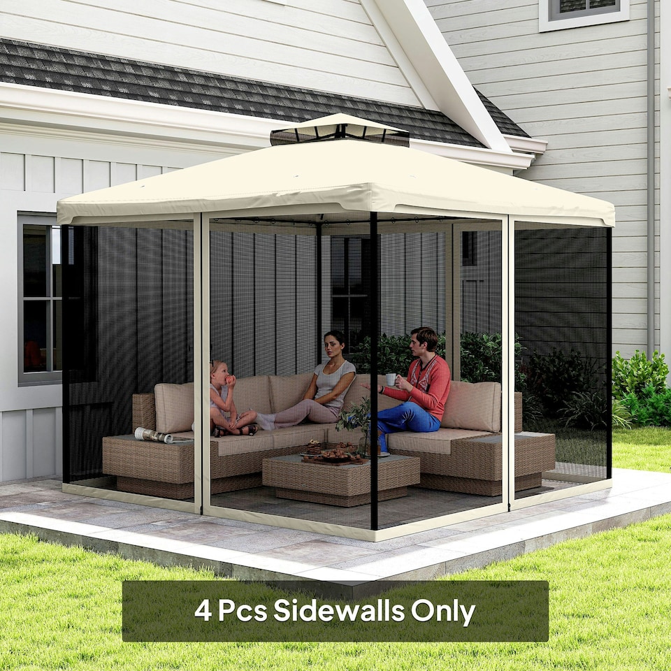 image 1 of Outsunny 302 x 207cm Universal Replacement Gazebo Mesh Netting Screen Walls