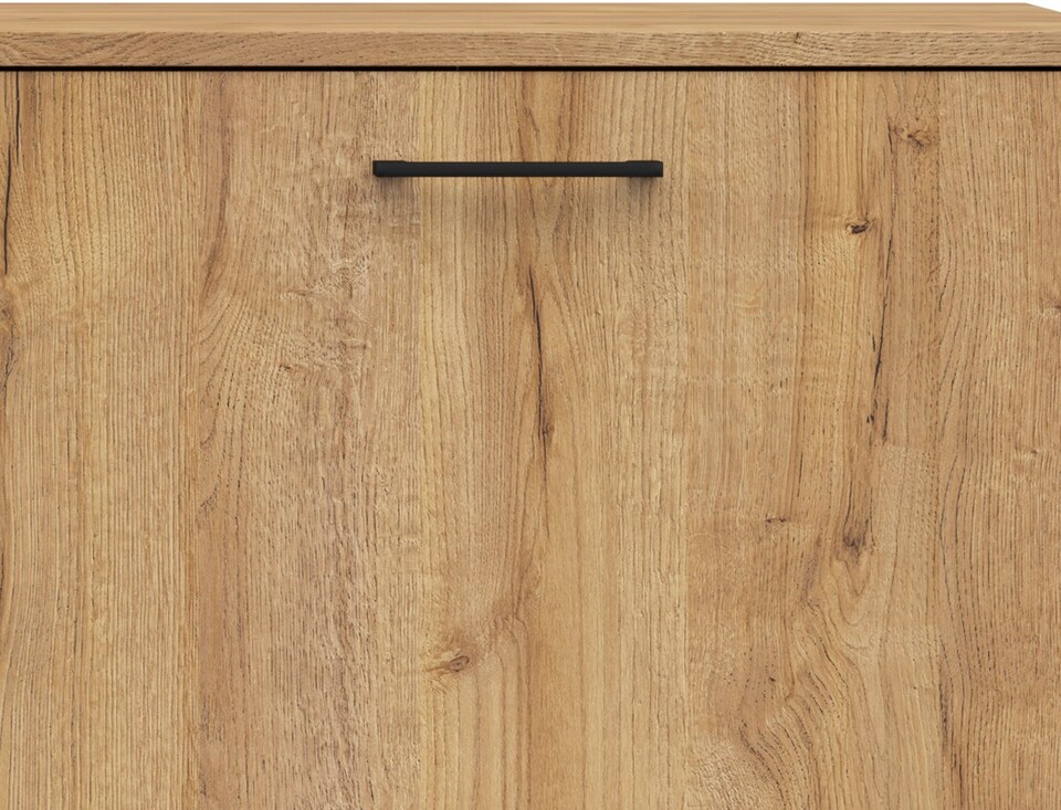 image 1 of Large Sideboard Cabinet 3 Drawers Bedroom Living Room Storage 160cm Unit Oak and Black Oak Effect Modern Maio