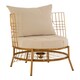 image 2 of Luxurious Gold Finish Chair With Cushion, Fabric Upholstered Arm Chair For Bedroom, Stylish Armchair Gold