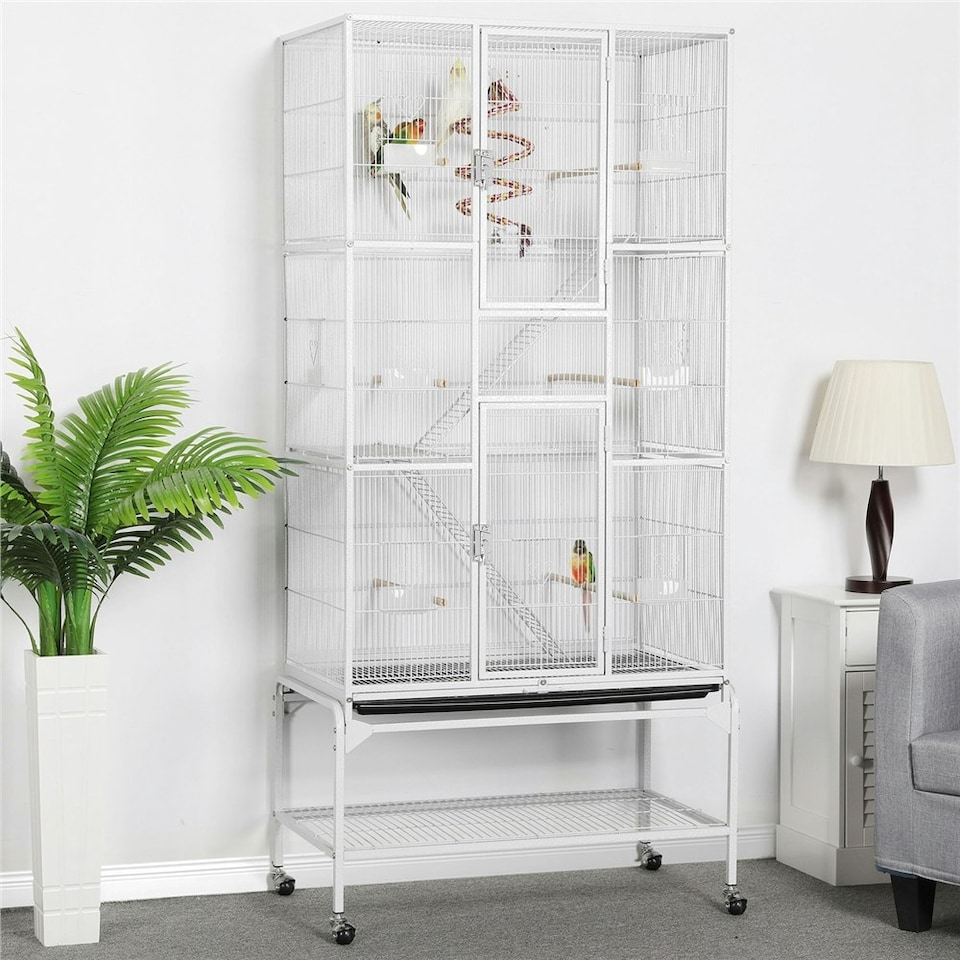 image 1 of Yaheetech 175.5 cm Tall Extra Large Pet Cage for Small Animals White