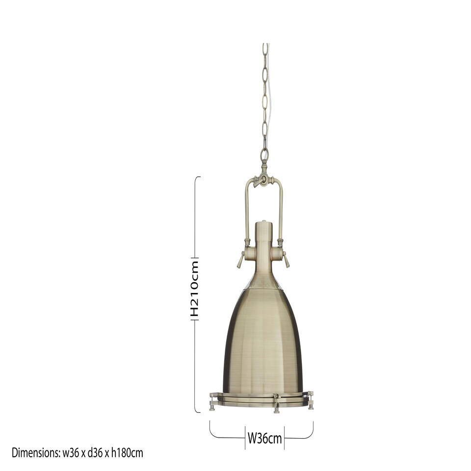 image 1 of Interiors by Premier Large Brass Pendant Light