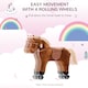 image 3 of HOMCOM Rocking Horse Kids Ride on Walking Horse Animal Pony Wheeled Riding Plush Toy withSound for 2 Years and Up (Brown)
