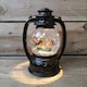 image 1 of 27cm Snowtime Christmas Water Spinner Antique Effect Lantern 2 Robins Scene  Dual Powered