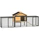 image 1 of PawHut Rabbit Hutch, Guinea Pig Hutch Outdoor with Steel Run, Tray, Ramp