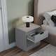 image 4 of Drawer Bedside Table Nightstand Shelf Cabinet Storage Unit Bedroom Furniture | Grey | 1 Grey