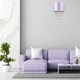 image 6 of Modern Lilac Satin Fabric Pendant Light Shade with Transparent Acrylic Droplets | Purple