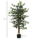 image 7 of HOMCOM Artificial Ficus Tree with Lifelike Leaves and Natural Trunks Green | Green | 7.5ft