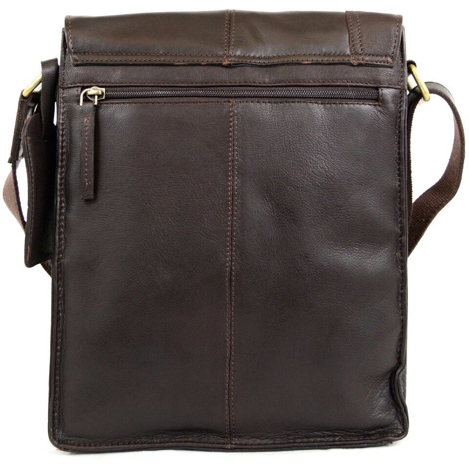 image 1 of Super Soft Premium Leather Messenger Bag Brown | Brown