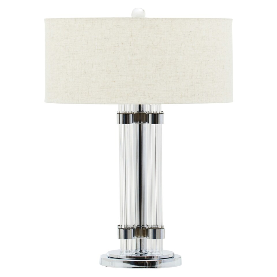 image 1 of Interiors by Premier Matte Silver and Ivory Table Lamp Silver